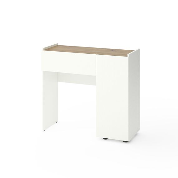 Трюмо у кімнату Білий сніг-Дуб Артизан 900х350х820 мм Metkas Home B029R ЛДСП, Колір: Білий | Дуб артизан