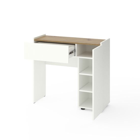 Трюмо у кімнату Білий сніг-Дуб Артизан 900х350х820 мм Metkas Home B029R ЛДСП, Колір: Білий | Дуб артизан, зображення 2