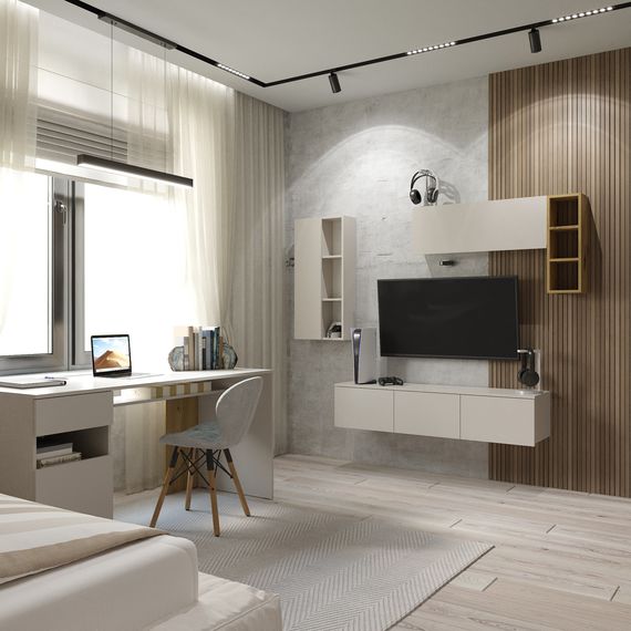 Письмовий стіл для школяра Антрацит-Дуб Артизан 1600х600х760 мм Metkas Home В031L ЛДСП, Колір: Антрацит | Дуб артизан, зображення 5