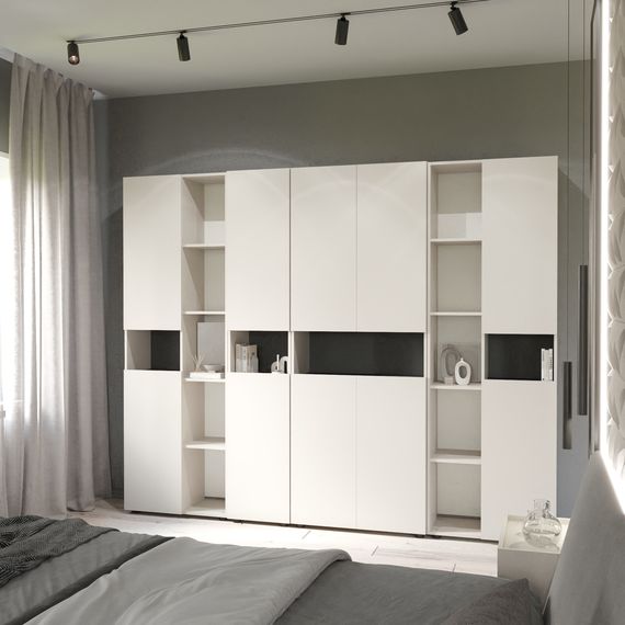 Пенал для одягу Білий сніг 800×350×2130 мм Metkas Home B002 ЛДСП, Колір: Білий, зображення 6