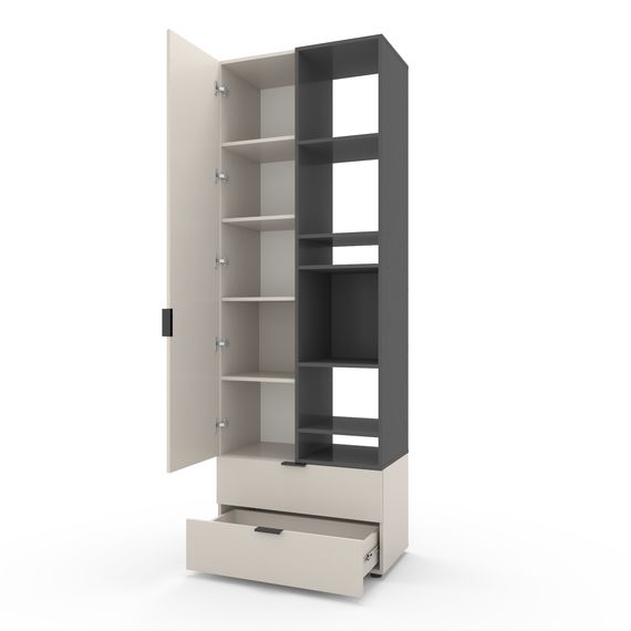 Шафа для документів Кашемір-Антрацит 800х420х2300 Metkas Home A001R ЛДСП, зображення 2