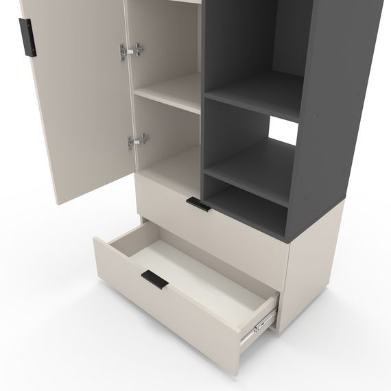 Шафа для документів Кашемір-Антрацит 800х420х2300 Metkas Home A001R ЛДСП, зображення 4