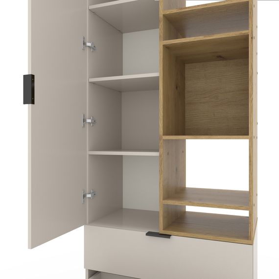 Шафа в спальню Кашемір - Дуб Артизан 800х420х2300 Metkas Home A001R ЛДСП, зображення 3