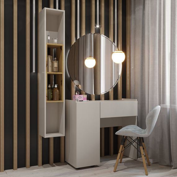 Трюмо в спальню Білий сніг 900х350х820 мм Metkas Home B029L ЛДСП, Колір: Білий, зображення 4