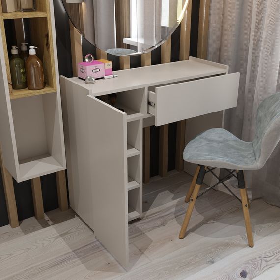 Трюмо 900х350х820 Білий сніг-Кашемір мм Metkas Home B029L ЛДСП, Колір: Білий | Кашемір, зображення 3