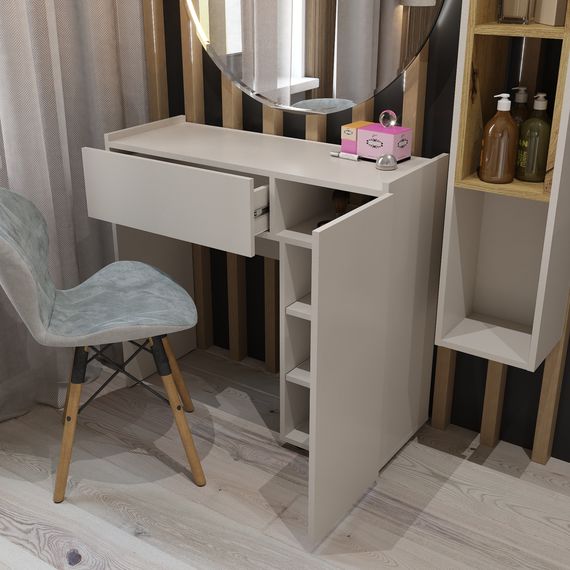 Трюмо Кашемір-Антрацит 900х350х820 мм Metkas Home B029R ЛДСП, Колір: Кашемір | Антрацит, зображення 3