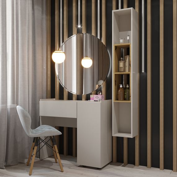 Трюмо Білий сніг-Антрацит 900х350х820 мм Metkas Home B029R ЛДСП, Колір: Білий | Антрацит, зображення 4