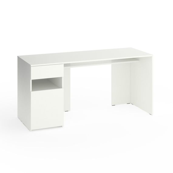 Письмовий стіл з полицями Білий сніг 1600х600х760 мм Metkas Home В031L ЛДСП, Колір: Білий