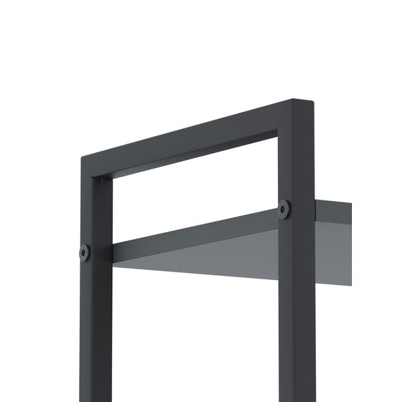 Стелаж металевий Антрацит 900х800х400мм Metkas Home 3 полиці ЛДСП, Колір: Антрацит, зображення 3