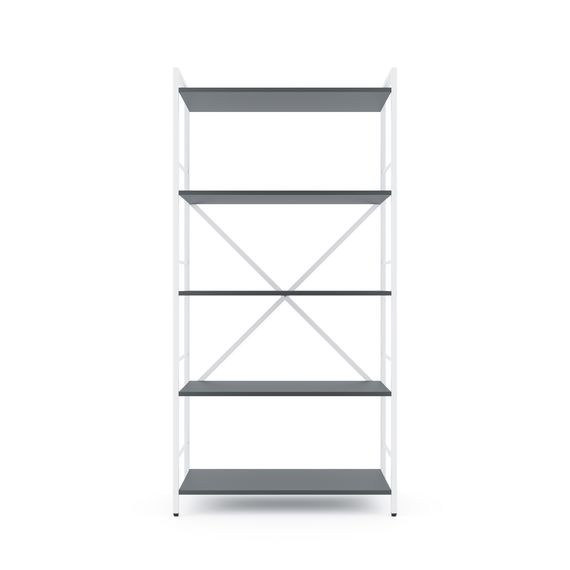 Стелаж в комору Білий-Антрацит 1600х800х400мм Metkas Home 5 полиць ЛДСП, Колір: Білий | Антрацит