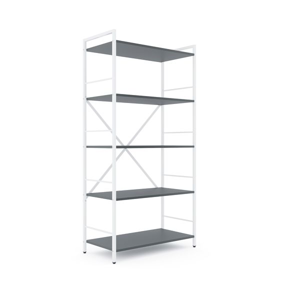 Стелаж в комору Білий-Антрацит 1600х800х400мм Metkas Home 5 полиць ЛДСП, Колір: Білий | Антрацит, зображення 2