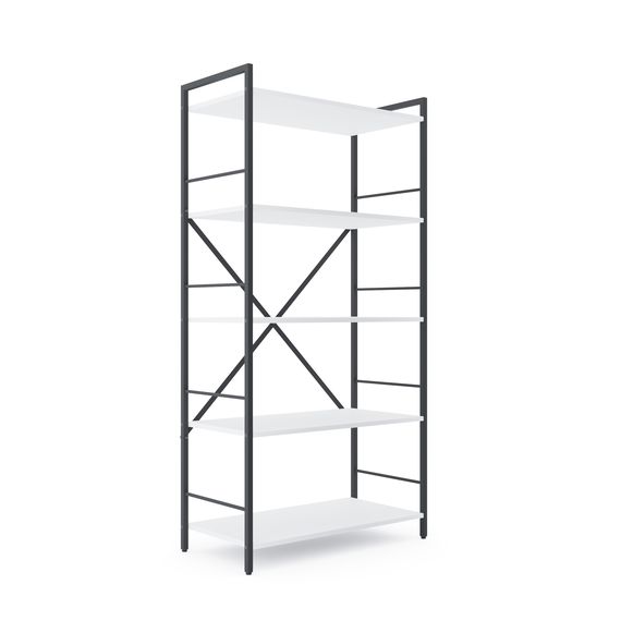 Стелаж на кухню Антрацит-Білий сніг 1600х800х400мм Metkas Home 5 полиць ЛДСП, Колір: Антрацит | Білий, зображення 2