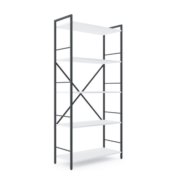 Стелажі Антрацит-Білий сніг 1700х800х350мм Metkas Home 5 полиць ЛДСП, Колір: Антрацит | Білий, зображення 2