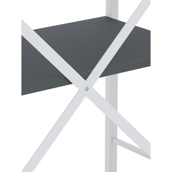 Стелаж для квітів Білий-Антрацит 1100×600×240 мм Metkas Home 4 полиці ЛДСП, Колір: Білий | Антрацит, зображення 5