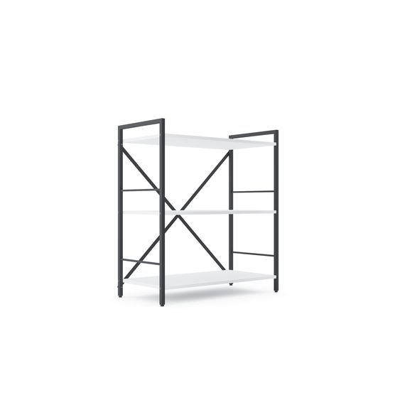 Стелаж на кухню Антрацит-Білий сніг 900х800х400 мм Metkas Home 3 полиці ЛДСП, Колір: Антрацит | Білий, зображення 2