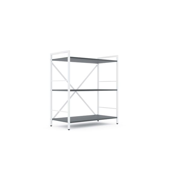 Стелажі Білий-Антрацит 900х800х400 мм Metkas Home 3 полиці ЛДСП, Колір: Білий | Антрацит, зображення 2