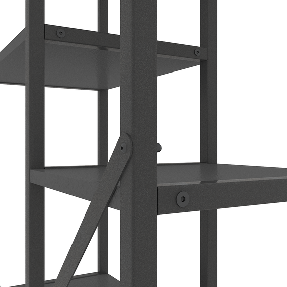 Стелаж на балкон Антрацит "Лофт Cascade" 1780х700х300мм Metkas Home 7 полиць ЛДСП, зображення 5