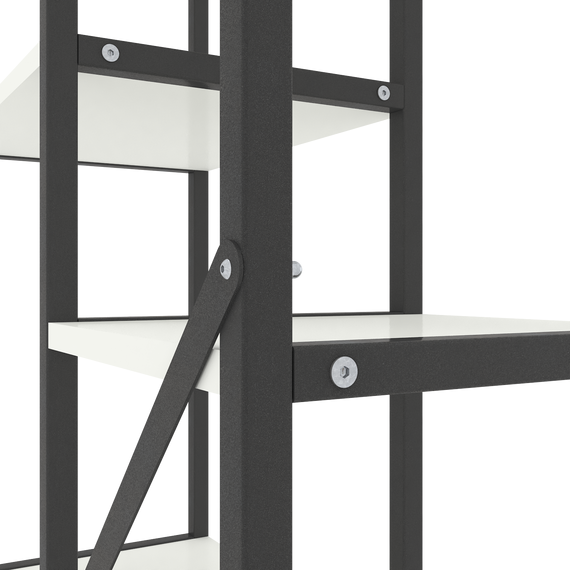 Стелаж для квітів Антрацит-Білий сніг "Лофт Cascade" 1090х700х300мм Metkas Home 5 полиць ЛДСП, зображення 4