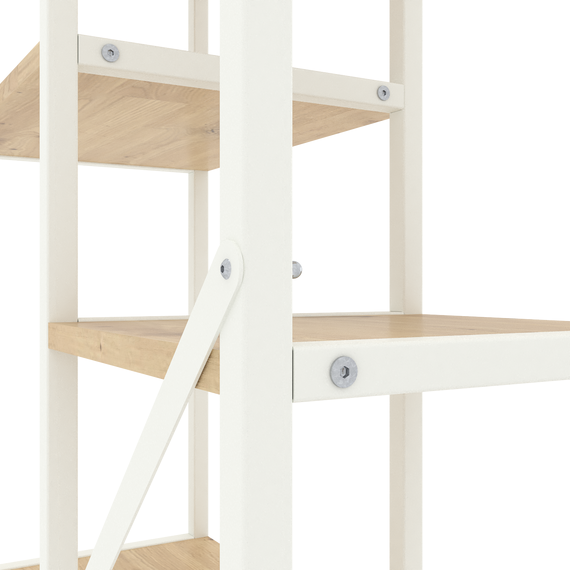 Стелаж для книг Білий - Дуб Артизан "Лофт Cascade" 1090х700х300мм Metkas Home 5 полиць ЛДСП, зображення 4