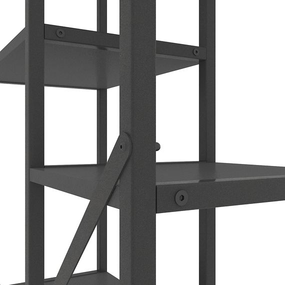 Стелаж на балкон Антрацит "Лофт Cascade" 1090х700х300мм Metkas Home 5 полиць ЛДСП, зображення 3