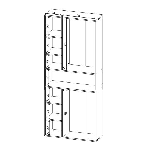 Шафа для передпокою Антрацит-Білий Сніг B001 900x350x2130 Metkas Home ЛДСП, зображення 8