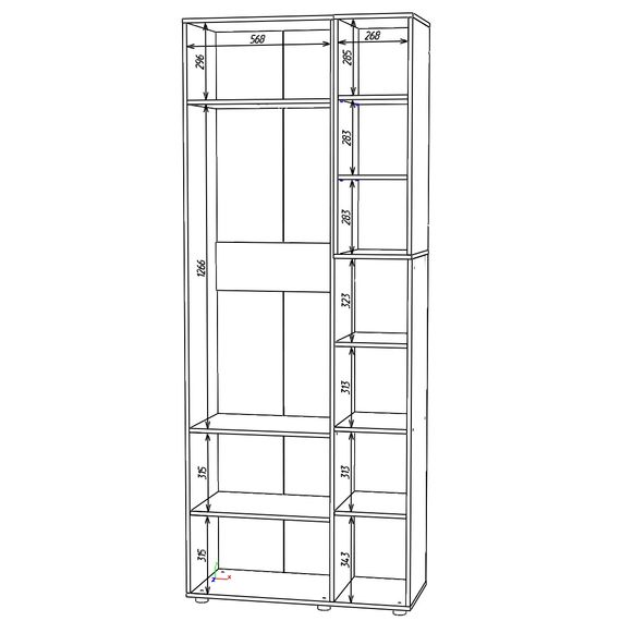 Шафа для одягу Кашемір-Антрацит 900х420х2300 Metkas Home A003R ЛДСП, зображення 5