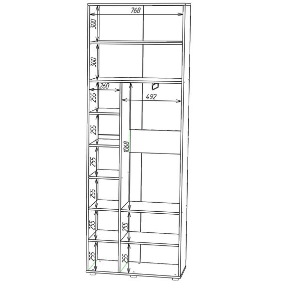 Шафа для офісу Кашемір 800х420х2300 Metkas Home A007 ЛДСП, зображення 7