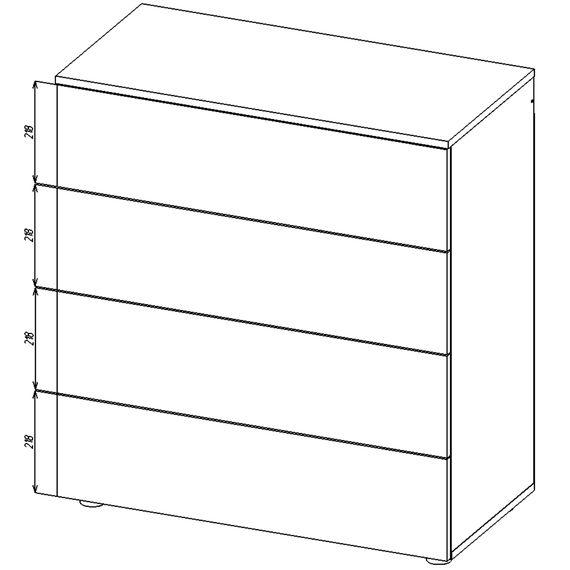 Комод з шухлядами Кашемір 850х420х930 мм Metkas Home А034 ЛДСП, Колір: Кашемір, зображення 3