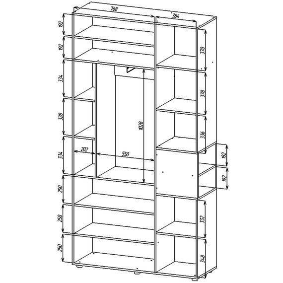 Шафа для одягу Кашемір-Дуб Артизан 1200х420х2300 Metkas Home A015R ЛДСП, зображення 5