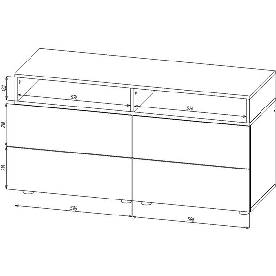 Тумба під телевізор Кашемір 1200×420×625 мм Metkas Home А020 ЛДСП, Колір: Кашемір, зображення 5