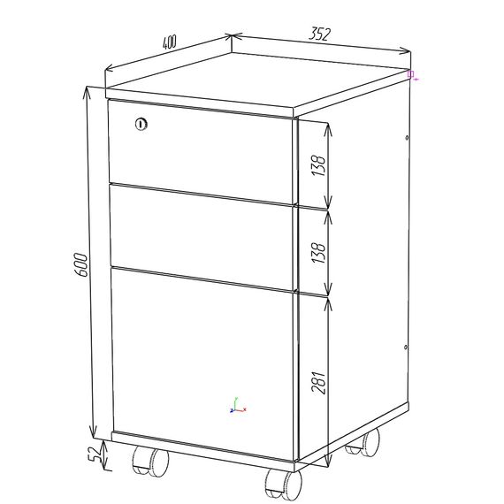 Тумба у вітальню Антрацит 350х400х650 мм Metkas Home A035 ЛДСП, Колір: Антрацит, зображення 3