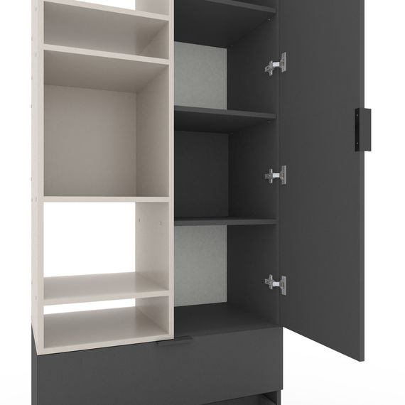 Шафа для одягу Антрацит-Кашемір 800х420х2300 Metkas Home А001L ЛДСП, зображення 4