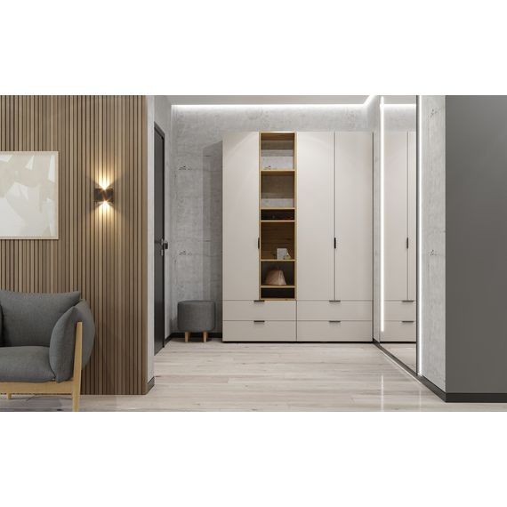 Шафа для одягу Білий сніг 800х420х2300 Metkas Home A004 ЛДСП, зображення 4