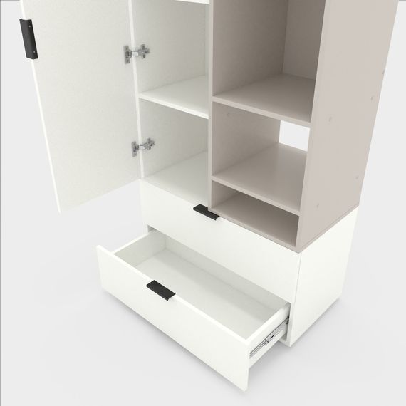 Шафа в дитячу Білий сніг-Кашемір 800х420х2300 Metkas Home A001R ЛДСП, зображення 3