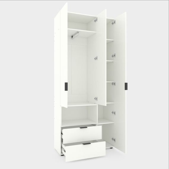 Шафа для офісу Білий сніг 1000х420х2300 Metkas Home A002L ЛДСП, зображення 2