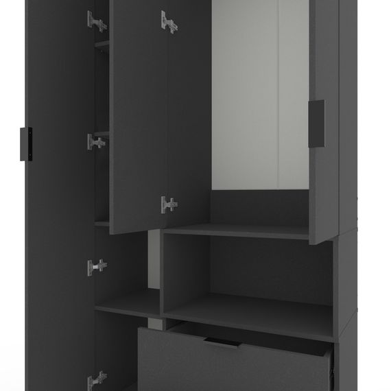 Шафа для одягу Антрацит 1000х420х2300 Metkas Home A002R ЛДСП, зображення 4