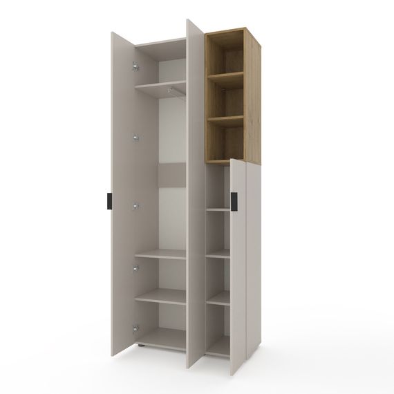 Шафа розпашна Кашемір-Дуб Артизан 900х420х2300 Metkas Home A003R ЛДСП, зображення 2