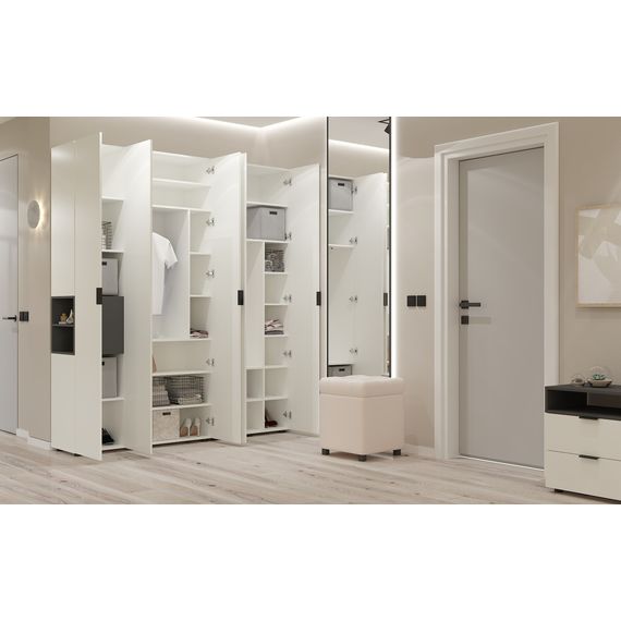 Шафа для офісу Білий сніг-Антрацит 1200х420х2300 Metkas Home A015R ЛДСП, зображення 4