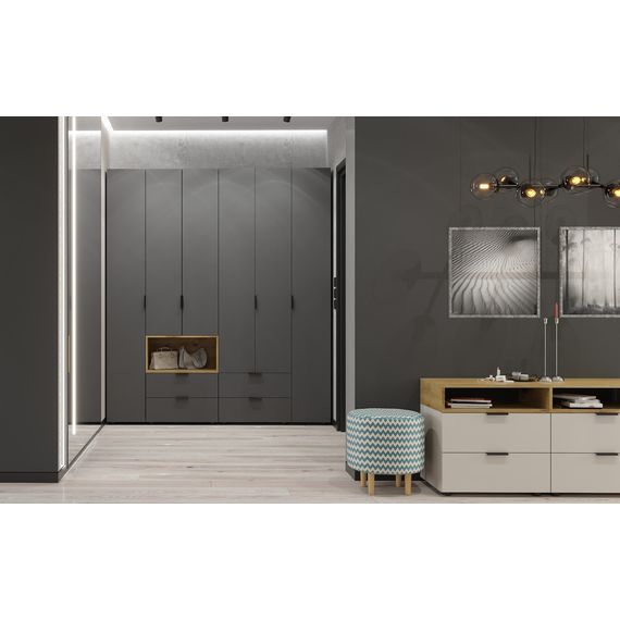 Тумба під телевізор Кашемір-Дуб Артизан 1200×420×625 мм Metkas Home А020 ЛДСП, Колір: Кашемір | Дуб артизан, зображення 3