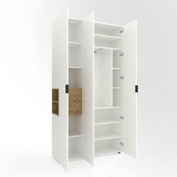 Шафа для школяра Білий сніг-Дуб Артизан1200х420х2300 Metkas Home A015L ЛДСП, зображення 2