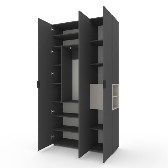 Шафа в дитячу кімнату Антрацит-Кашемір 1200х420х2300 Metkas Home A015R ЛДСП, зображення 2