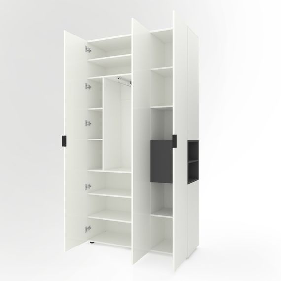 Шафа для офісу Білий сніг-Антрацит 1200х420х2300 Metkas Home A015R ЛДСП, зображення 2