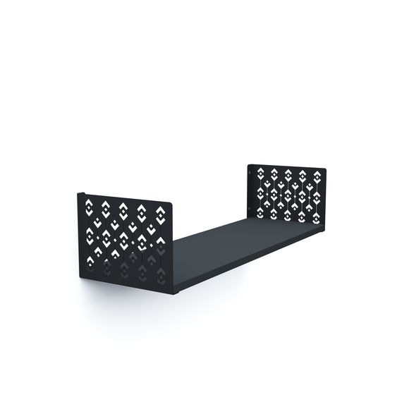 Полиця навісна Антрацит 170×700×220 мм Metkas Home ЛДСП та фарбований метал, Колір: Антрацит