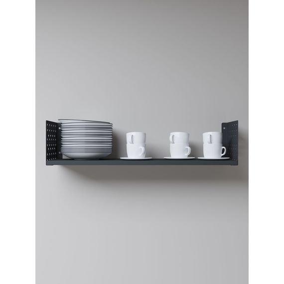 Полиця для чашок Антрацит 170×900×220 мм  Metkas Home ЛДСП та фарбований метал, Колір: Антрацит, зображення 5