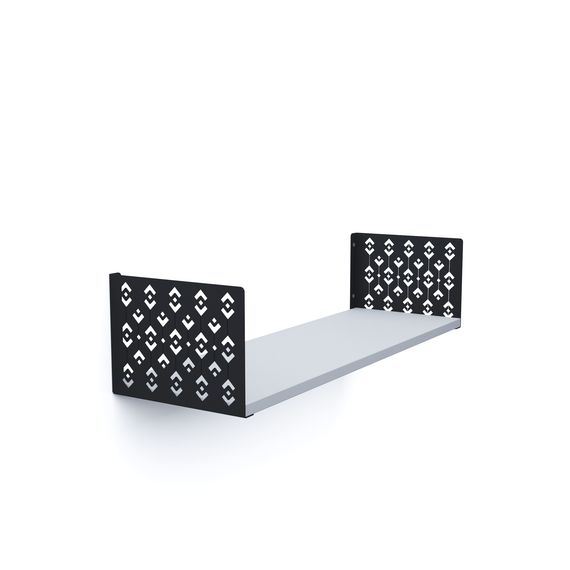 Полиця Антрацит-Білий сніг 170×900×220 мм Metkas Home ЛДСП  та фарбований метал, Колір: Антрацит | Білий