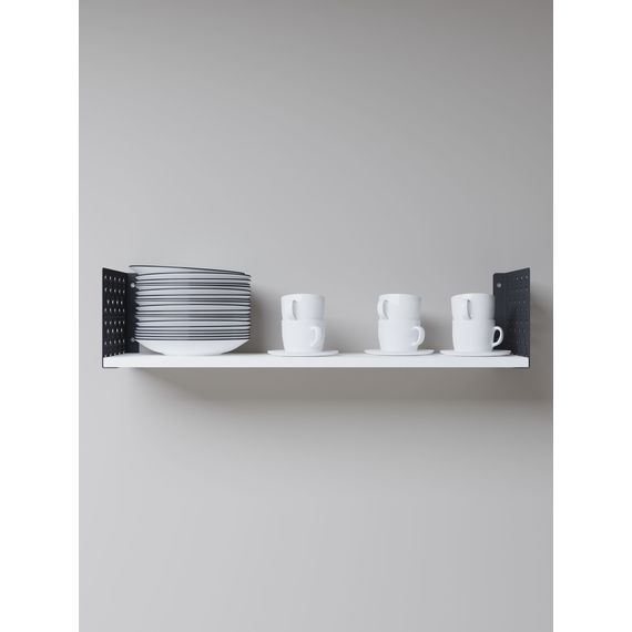 Полиця для книг Антрацит-Білий сніг 170×900×220 мм Metkas Home ЛДСП та фарбований метал, зображення 5