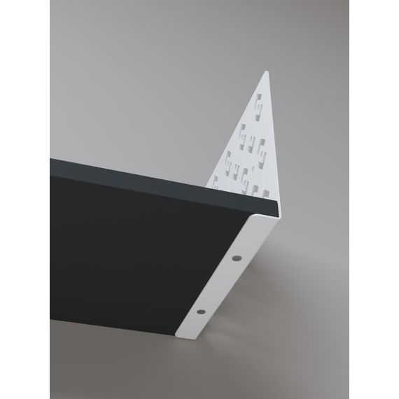 Книжна полиця Білий сніг-Антрацит 170×900×220 мм Metkas Home ЛДСП та фарбований метал, Колір: Білий | Антрацит, зображення 3