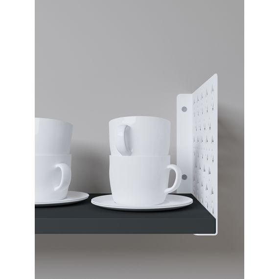 Навісна полиця Білий сніг-Антрацит 170×800×220 мм Metkas Home ЛДСП та фарбований метал, Колір: Білий | Антрацит, зображення 4