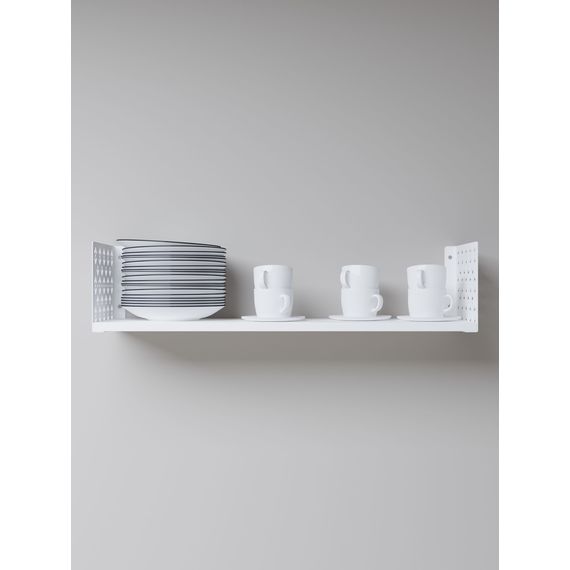 Полиця в кімнату Білий сніг 170×700×220 мм Metkas Home ЛДСП та фарбований метал, Колір: Білий, зображення 5