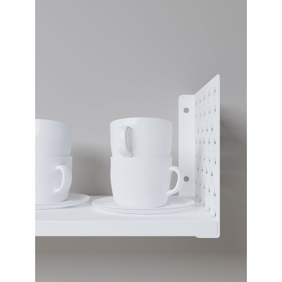 Полиця Білий сніг 170×700×220 мм Metkas Home ЛДСП та фарбований метал, Колір: Білий, зображення 5